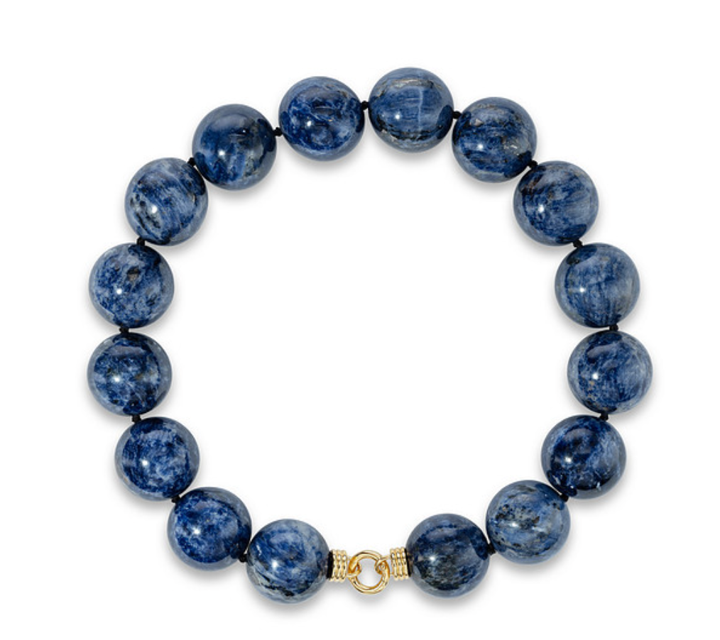Sodalite Ancla Necklace in Yellow Gold