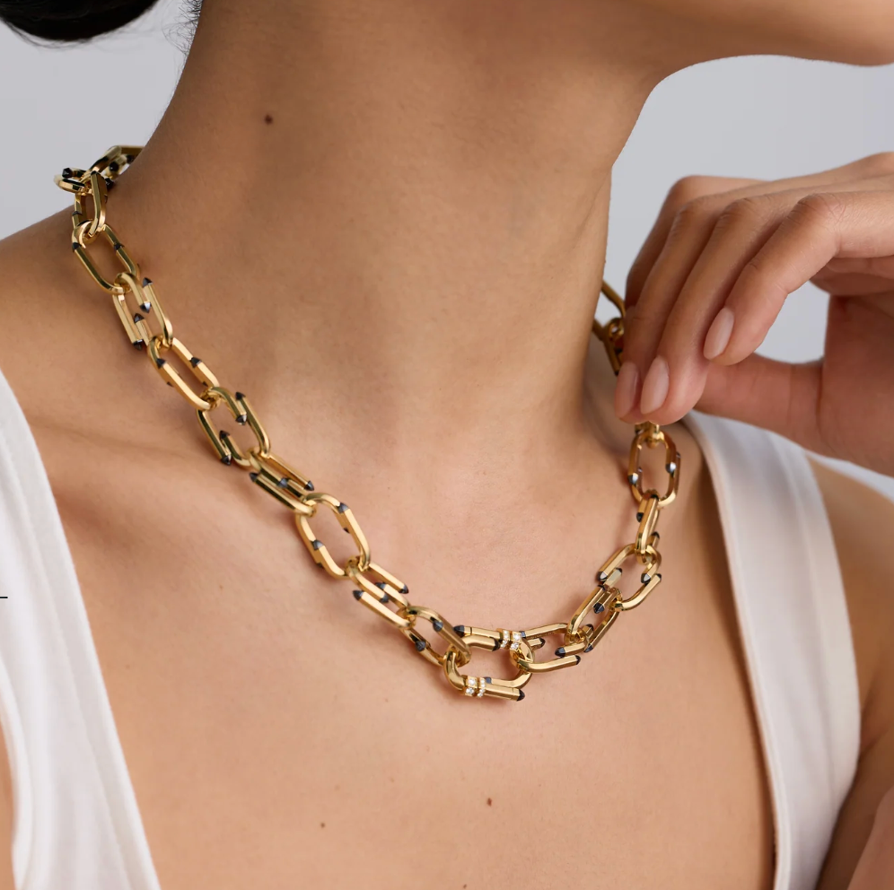 Yellow Gold and White Diamond Try Me Necklace