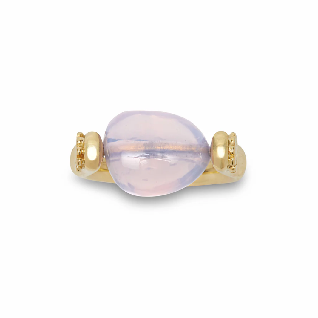 Lavender Quartz Colors Ring in Yellow Gold