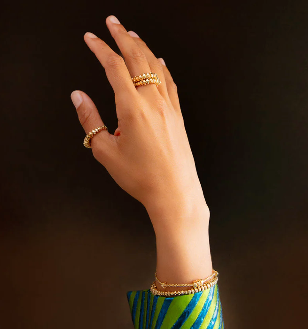 Jali breeze flexible bracelet in yellow gold