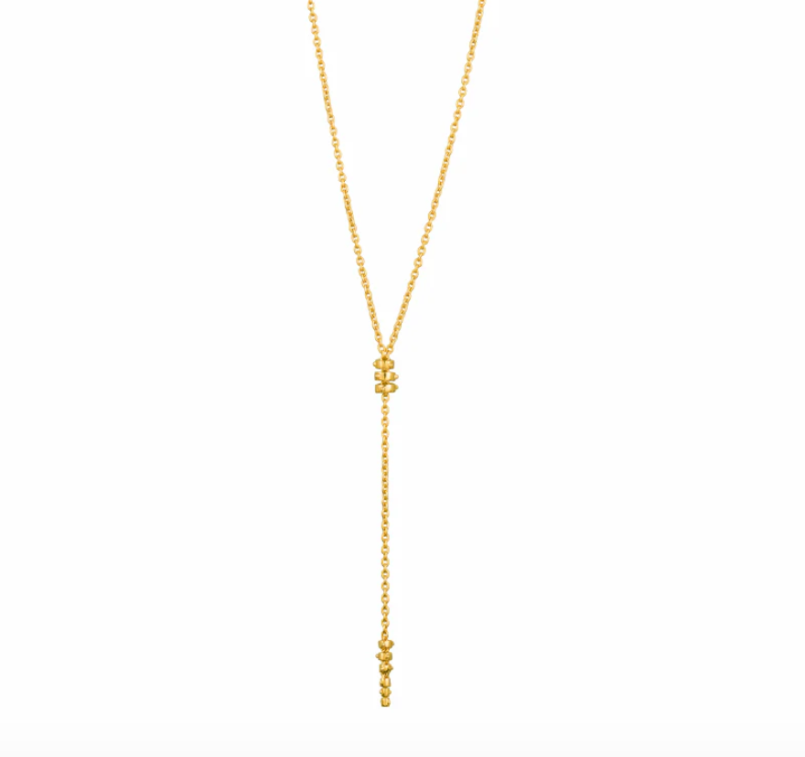 Jali breeze drop chain necklace in yellow gold
