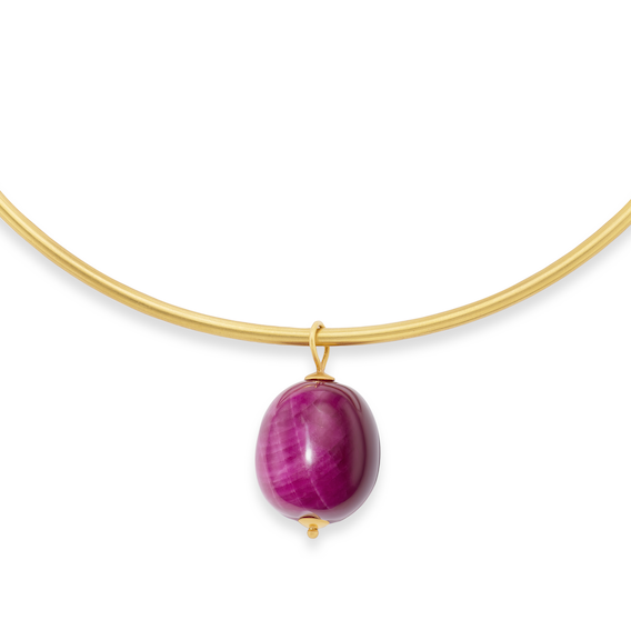 Ruby Snakeseed Pendant in Yellow Gold