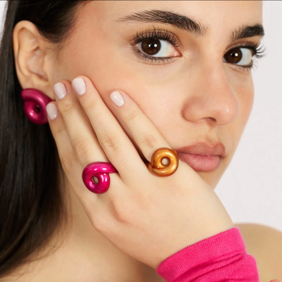 Savanna Orange Tarallo Ring in Silver