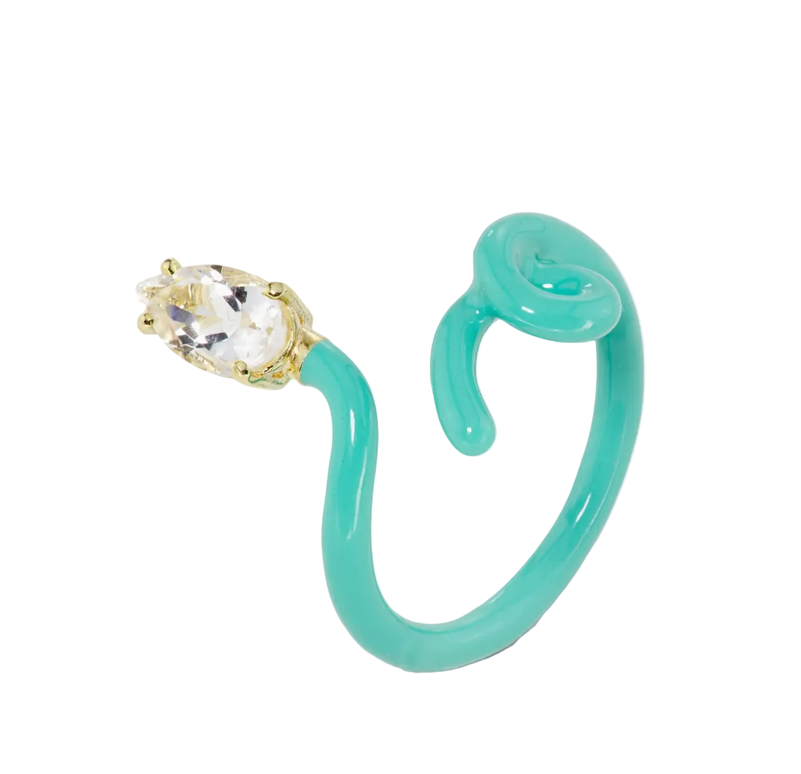 Hint of Mint Baby Vine Ring with Rock Crystal