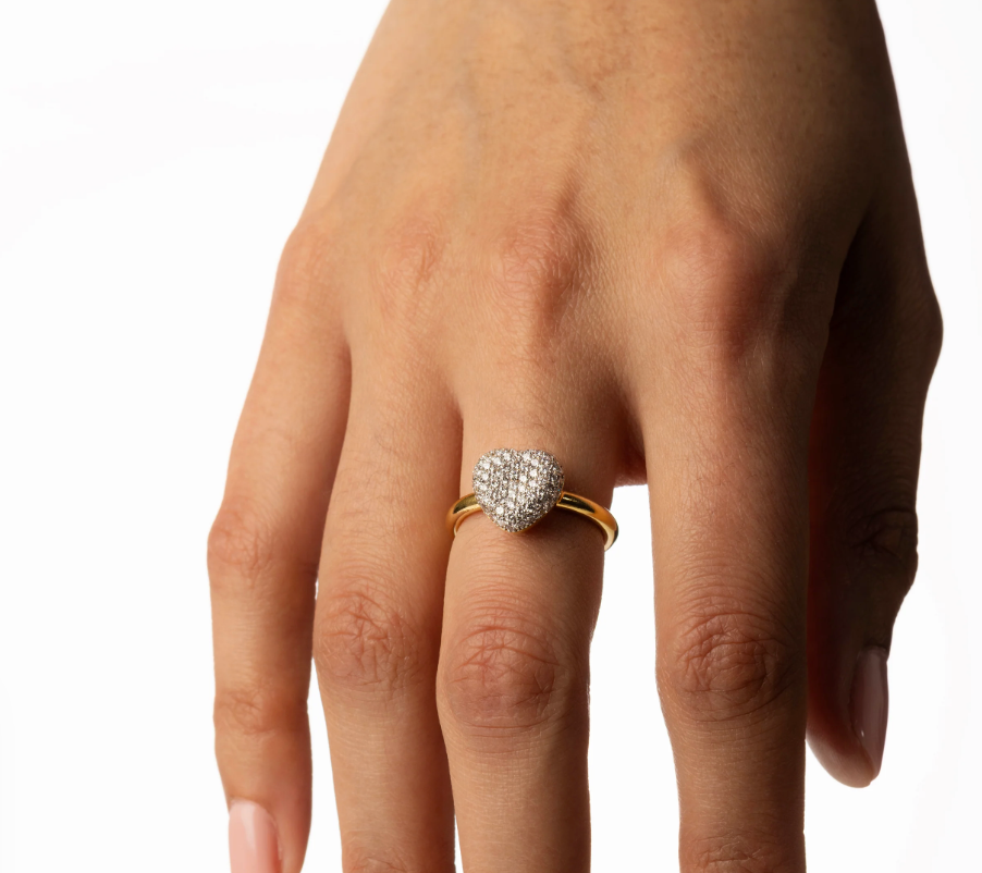 Bella Mini Champagne Diamond Ring in Rose Gold