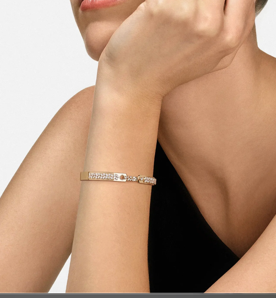 White Diamond Soiree Bangle in Yellow Gold