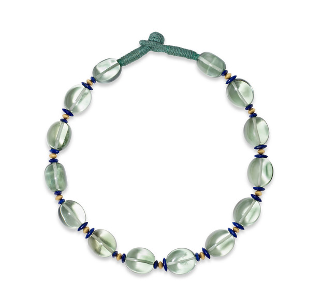 Rock Crystal and Black Onyx Snakefruit Necklace