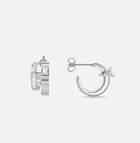 Dinner Date Mood Hoops in White Gold