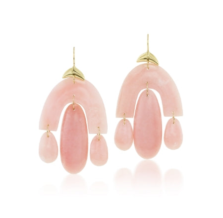 Pink Opal Girandole Earring