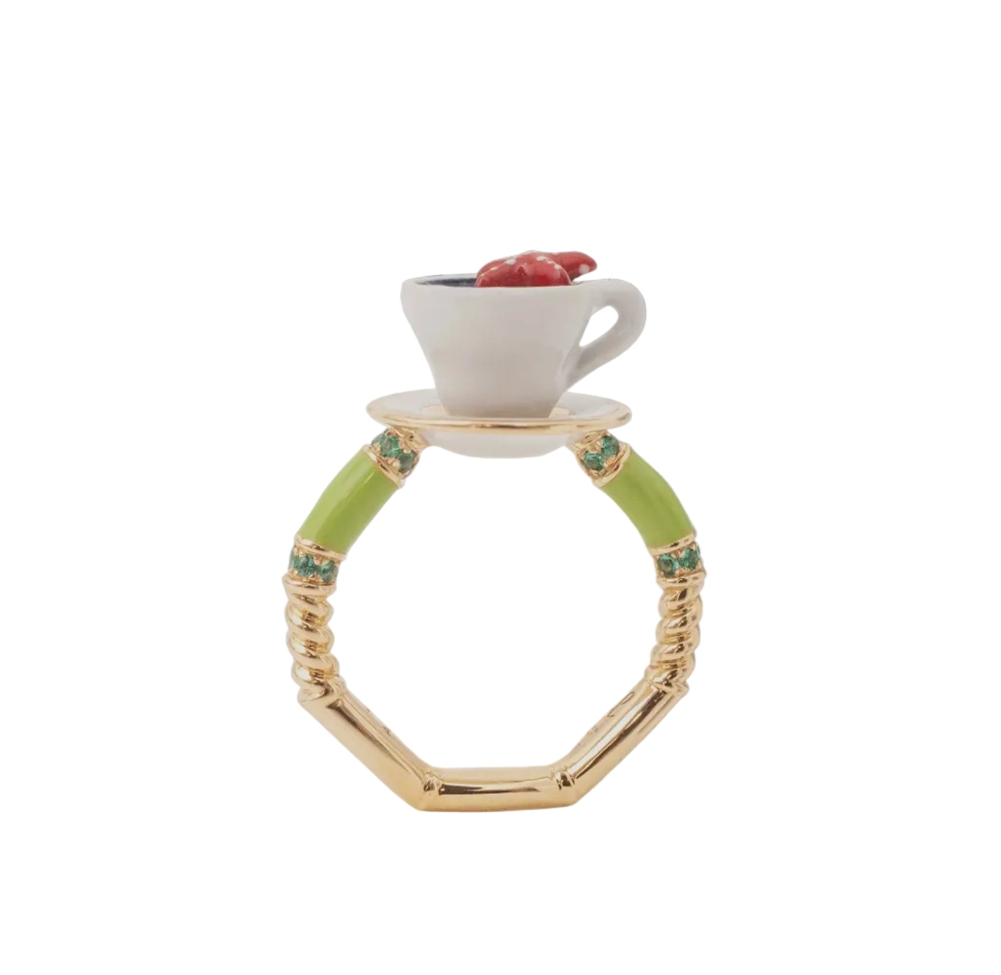 Fantasia Take A Sip Ring in Yellow Gold