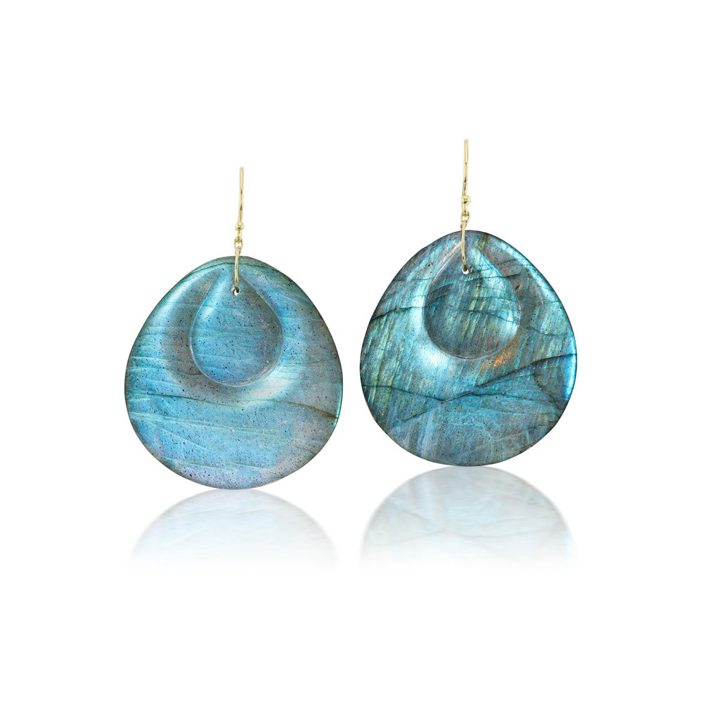 Labradorite Peacock Earrings