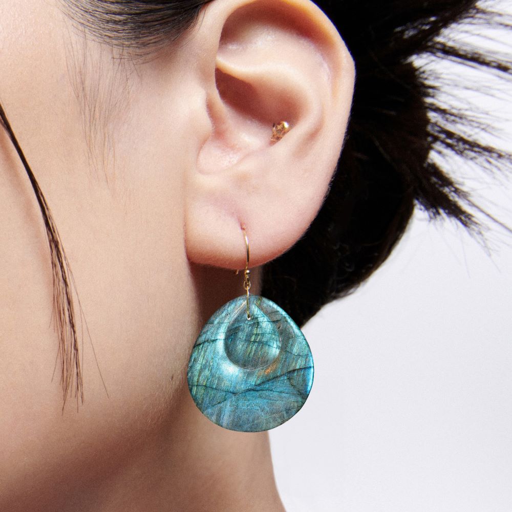 Labradorite Peacock Earrings