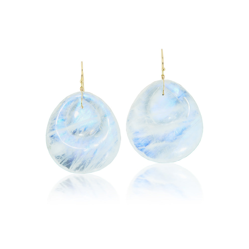 Moonstone Peacock Earrings