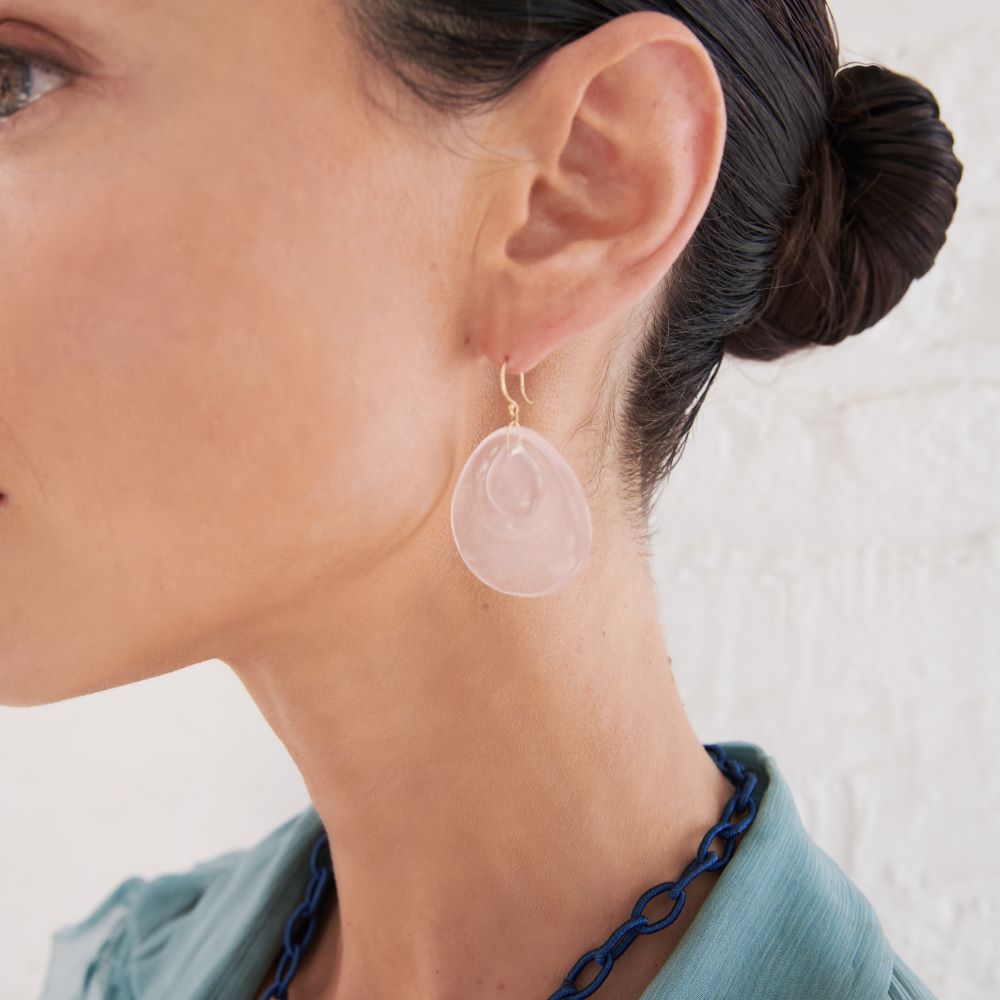 Rose Quartz Peacock Earrings