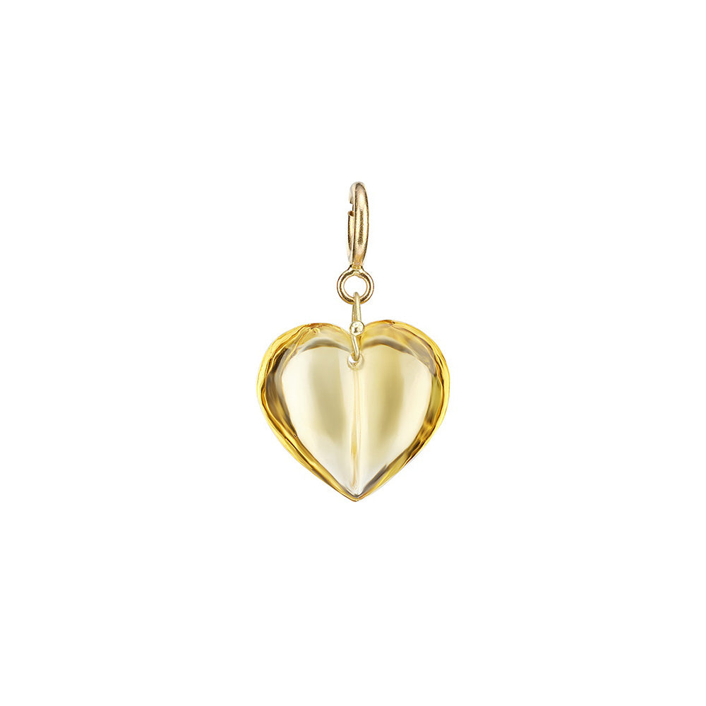 Citrine Mini Split Heart Charm