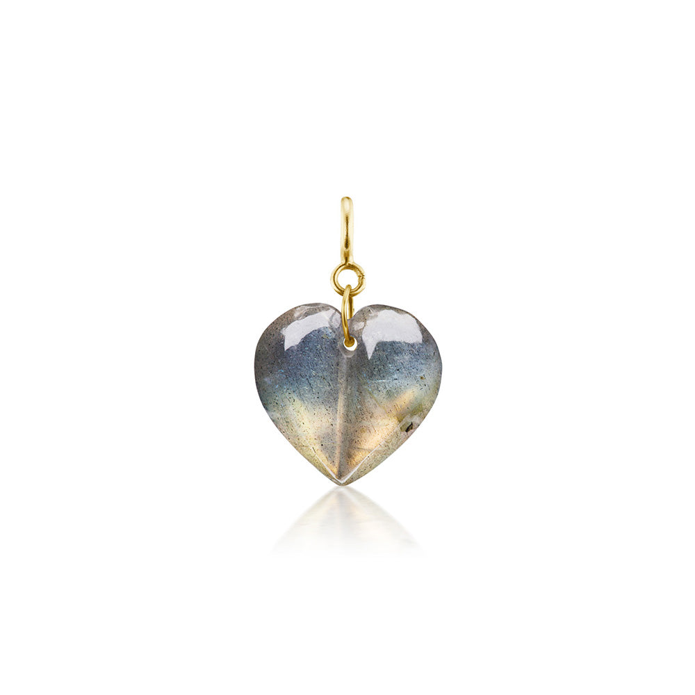 Labradorite Mini Split Heart Charm