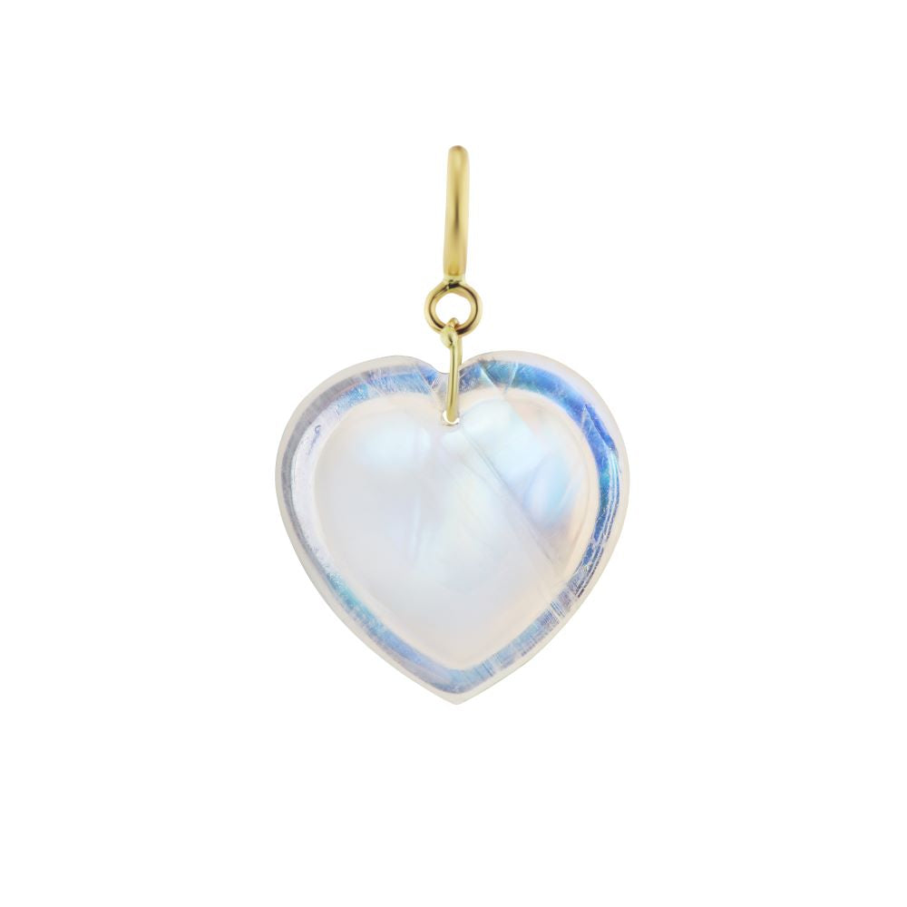 Moonstone Cut Heart Charm