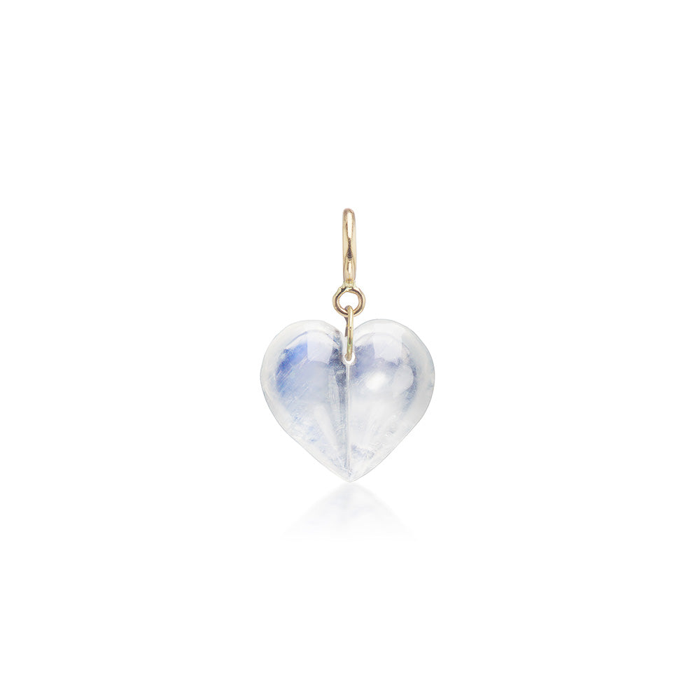 Moonstone Mini Split Heart Charm