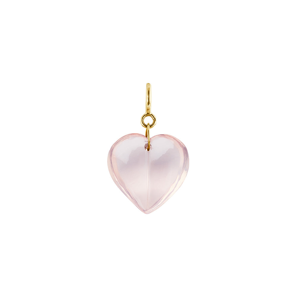 Rose Quartz Mini Split Heart Charm