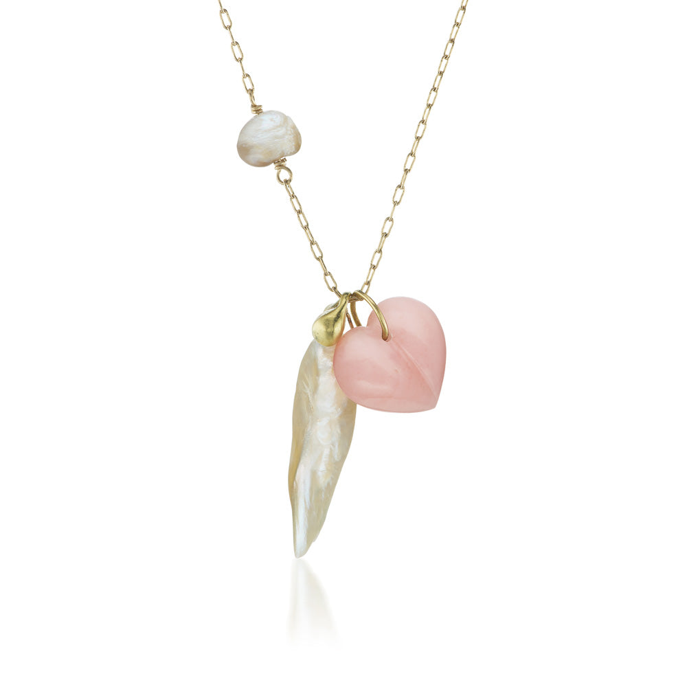 Pink Opal Charm Necklace