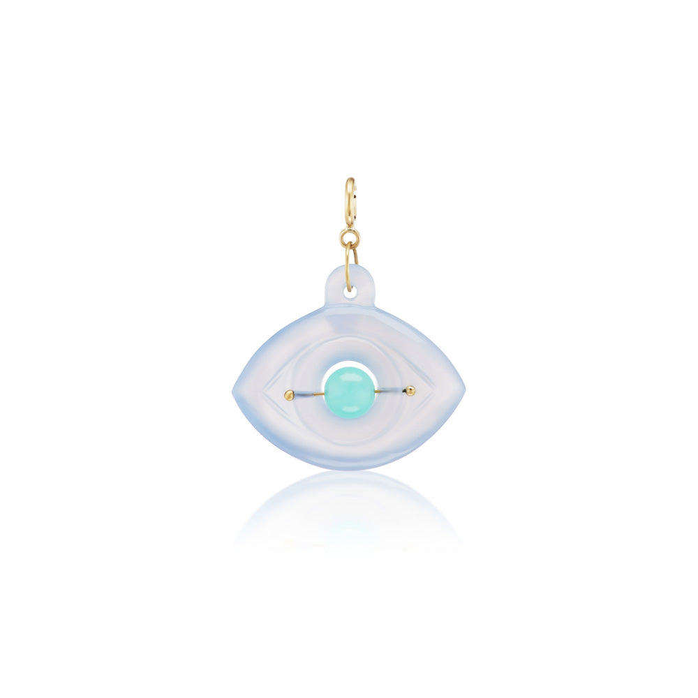 Chalcedony & Chrysoprase Stone Eye Charm