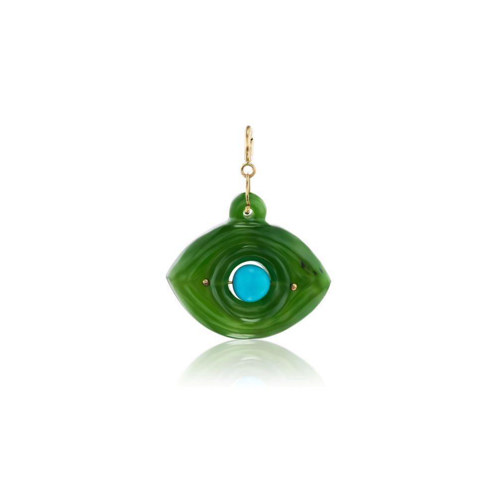 Jade Turquoise Stone Eye Charm - Main Image