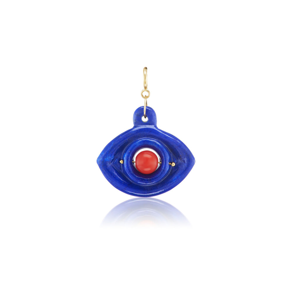 Lapis & Coral Stone Eye Charm