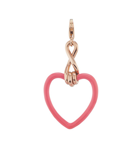 Coral Pink Twisted Heart Charm