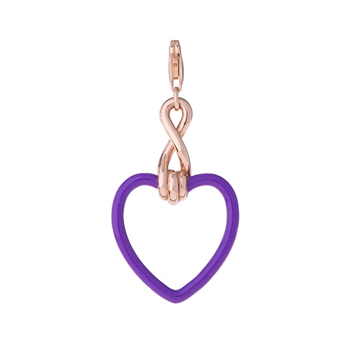 Purple Twisted Heart Charm