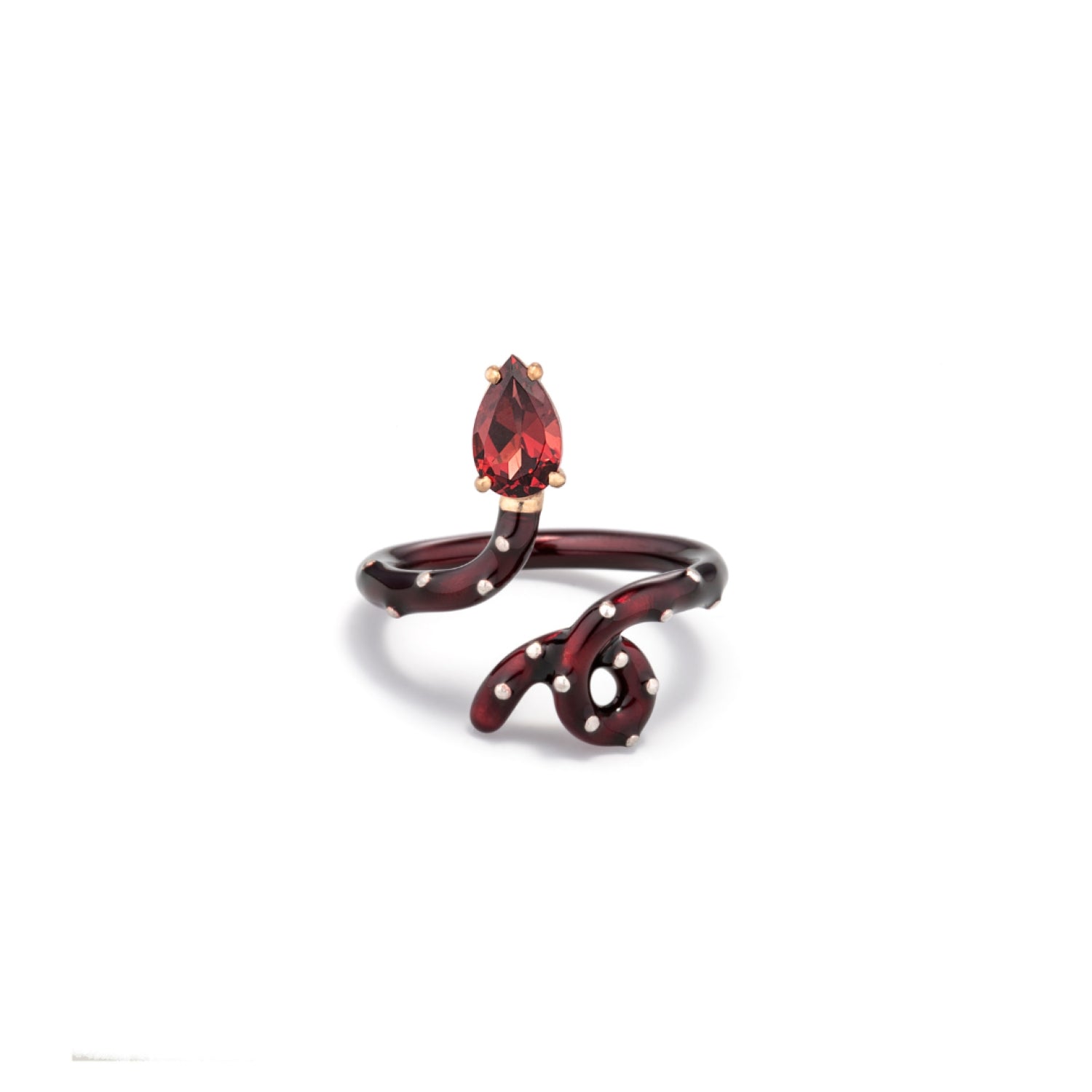 Baby Vine Garnet & Burgundy Tendril Ring
