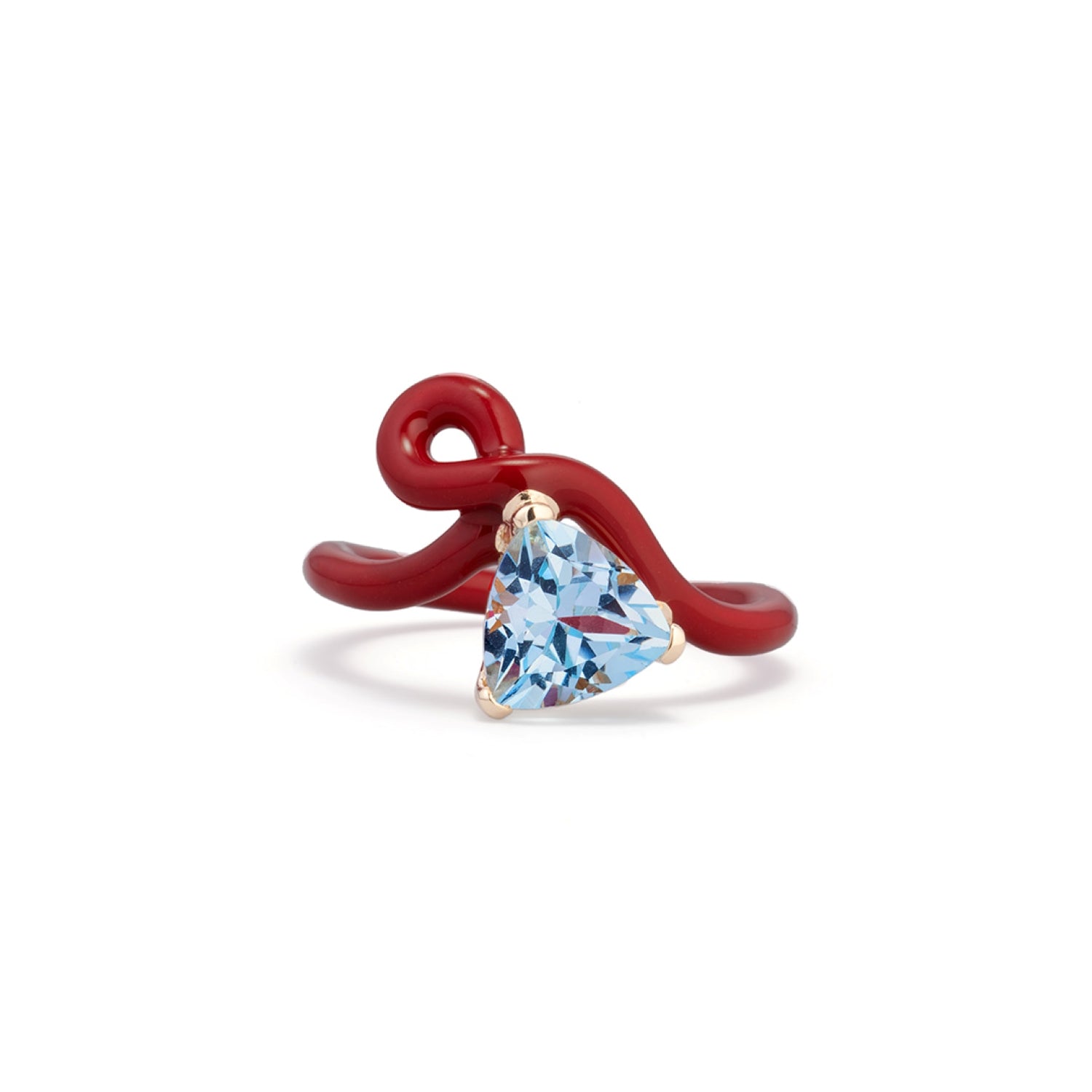 Burgundy Topaz Trillion Ring
