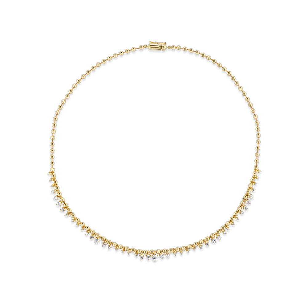 A Vice Versa Kin Necklace adorned with white diamonds.