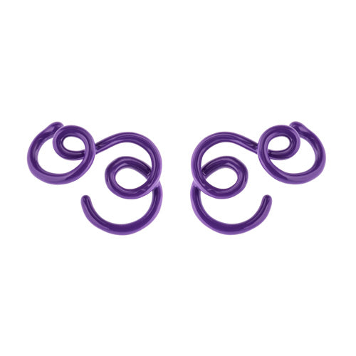 Long Wave Earrings in Purple Enamel