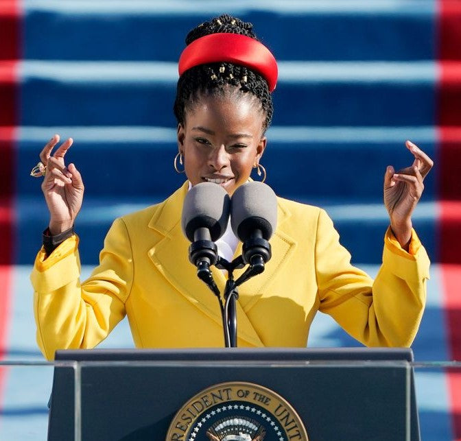 White Diamond Amanda Hoop Earrings in Yellow Gold