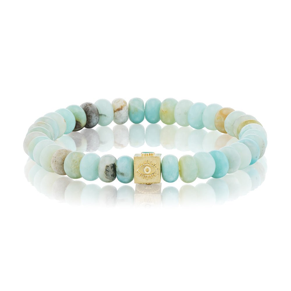 Amazonite Beaded Cube Bracelet - MUSE Shop