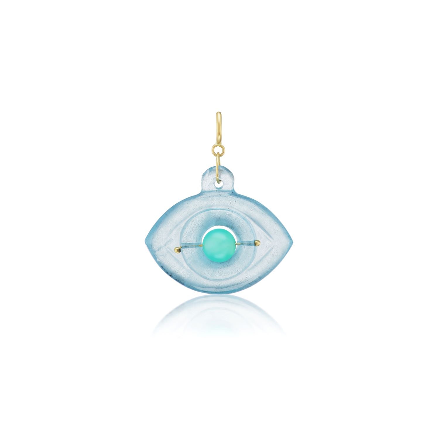 Aquamarine & Chrysoprase Stone Eye Charm - MUSE Shop