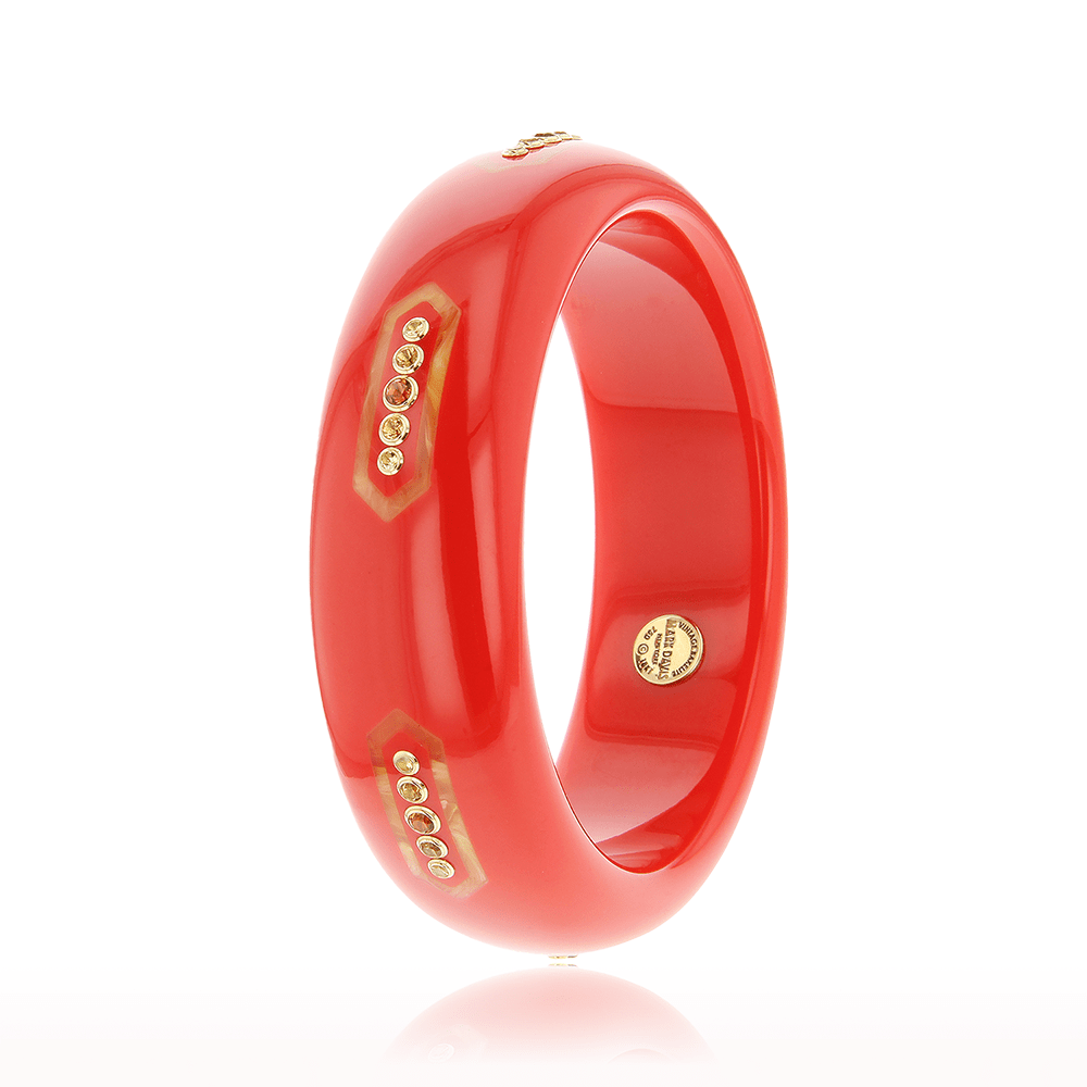Bakelite Bangle with Citrine and Yellow Sapphire - MUSE Shop