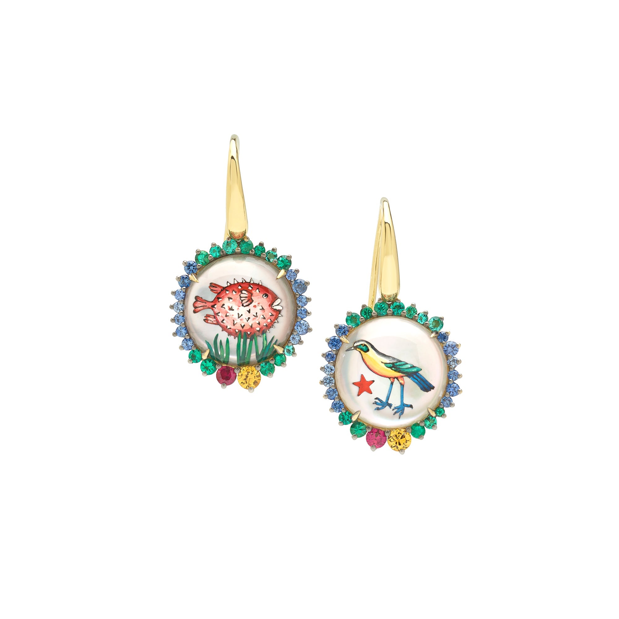 Bird and Fish Earrings - MUSE Shop