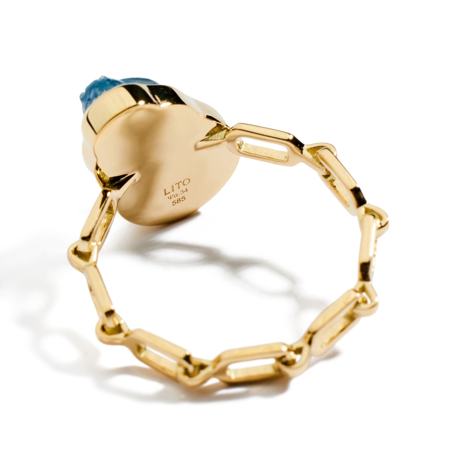 Blue Chalcedony Sienna Chain Ring - MUSE Shop