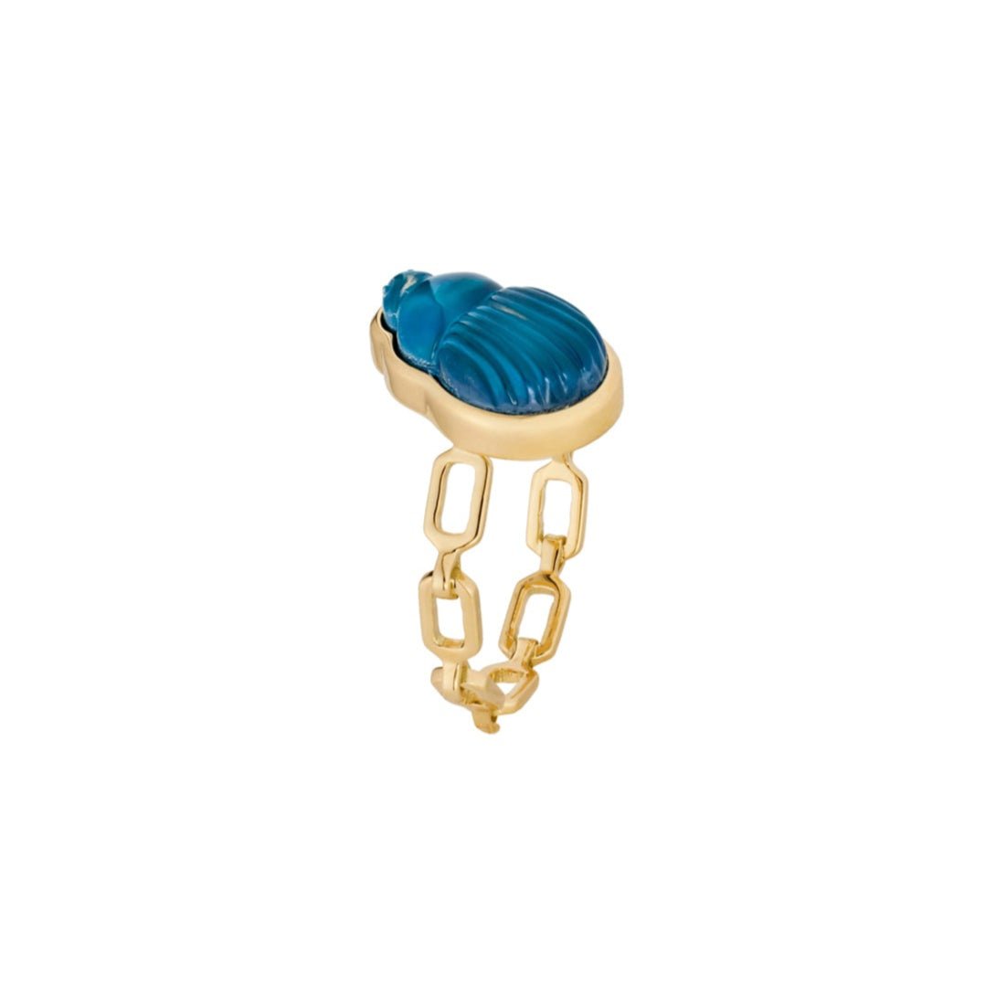 Blue Chalcedony Sienna Chain Ring - MUSE Shop