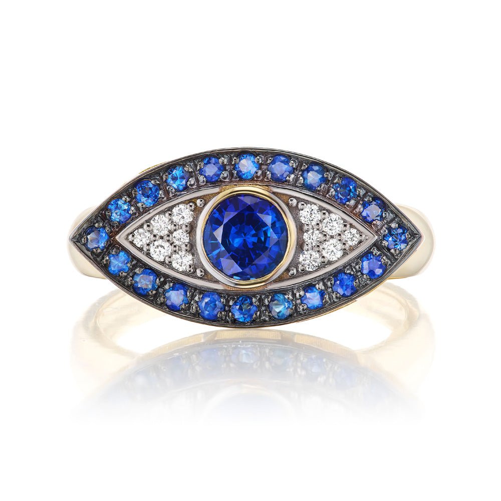 Blue Sapphire Evil Eye Ring - MUSE Shop