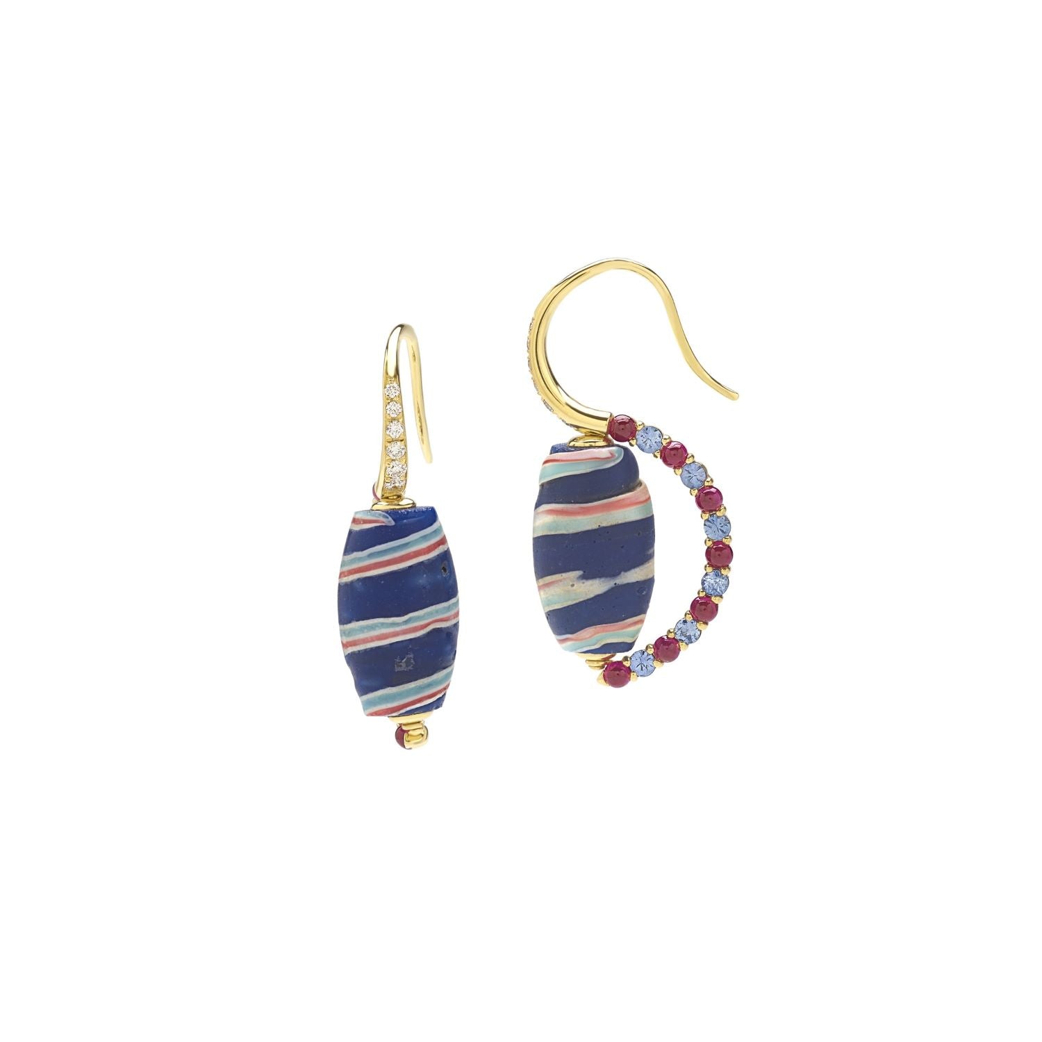 Blue Stripes Earrings - MUSE Shop