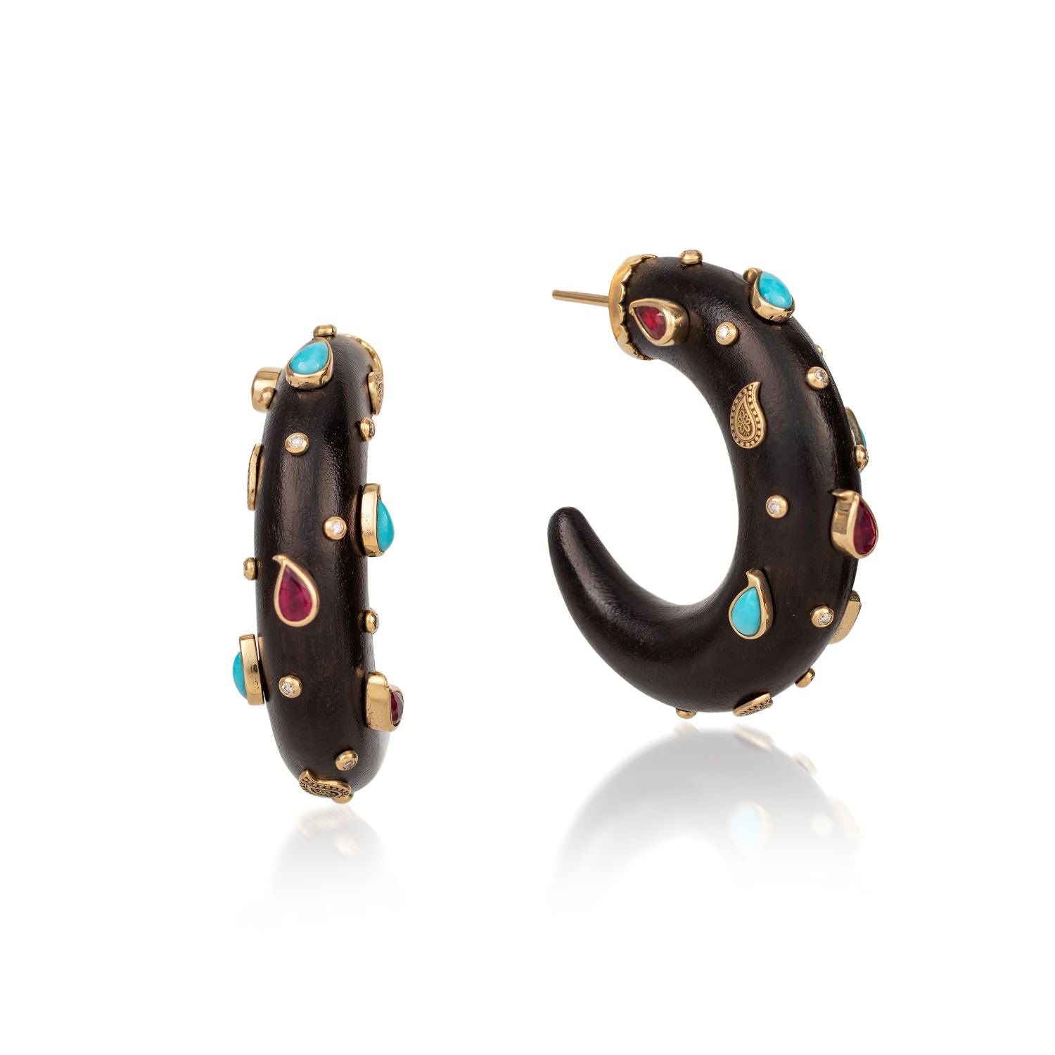 Brauna Wood Hoop Earrings - MUSE Shop