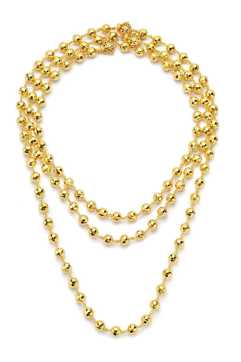 XL Hammered Ball Chain in Yellow Gold