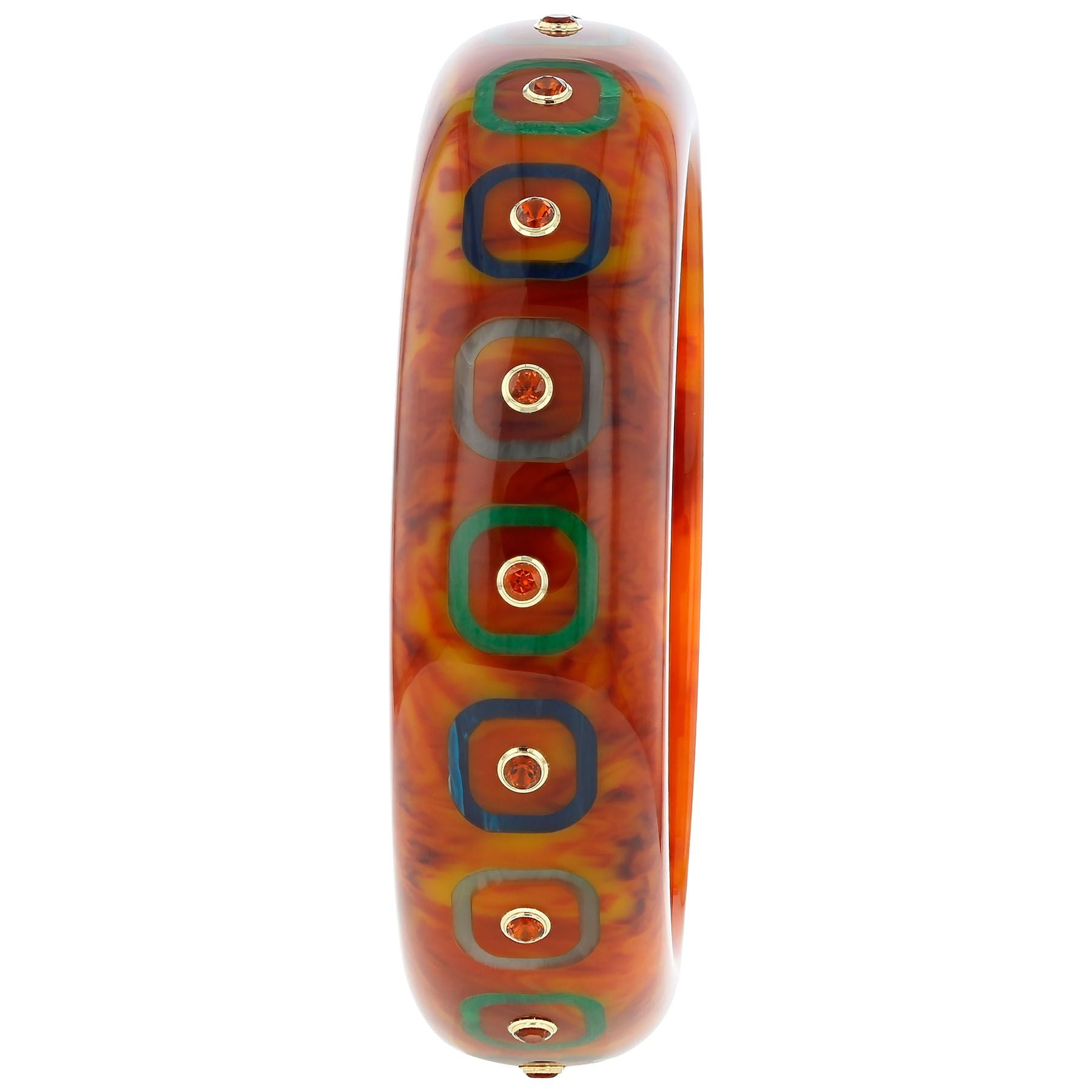 Burnt Orange Geometric Bakelite Bracelet - MUSE Shop