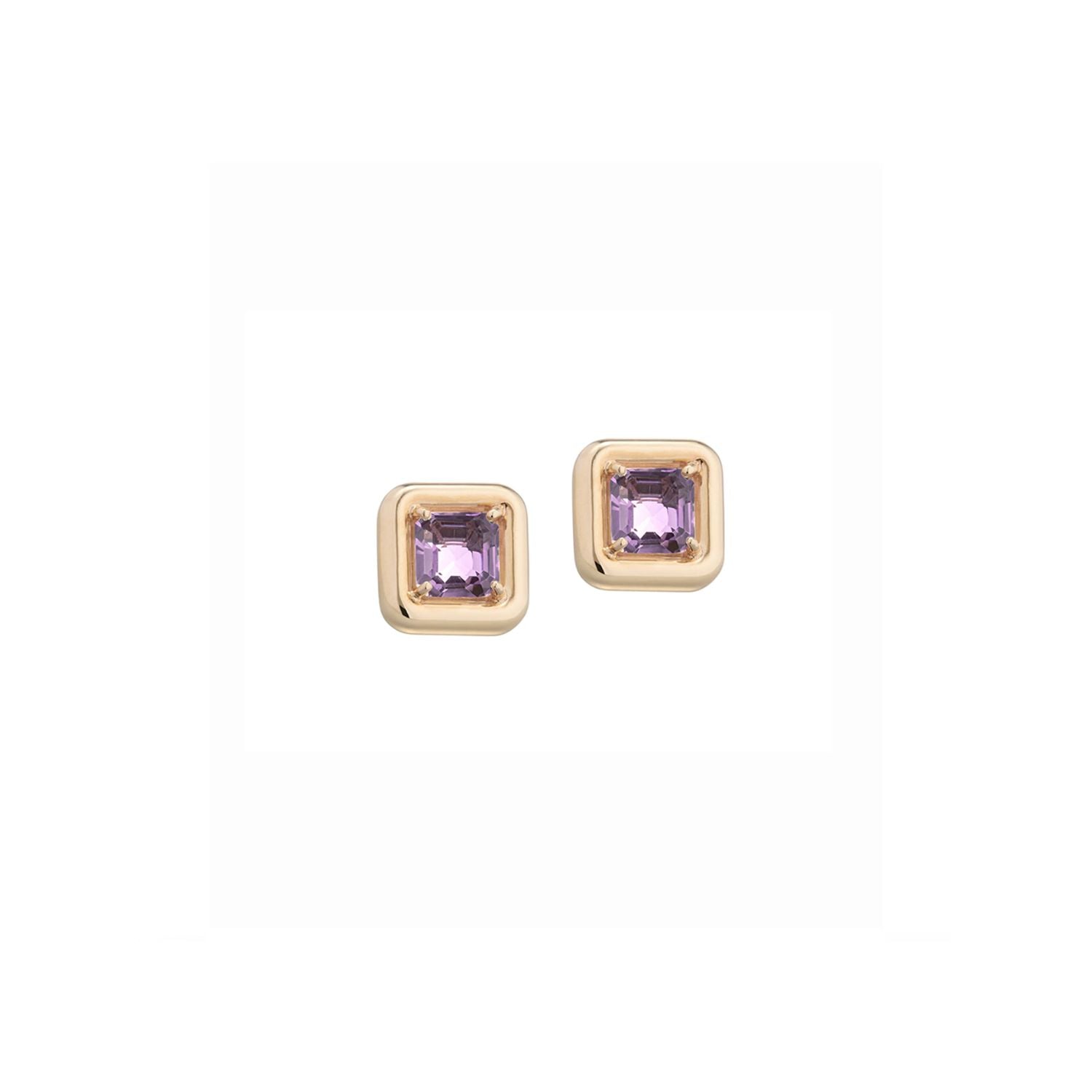 Candy Square Earrings with Amethyst - MUSE Shop