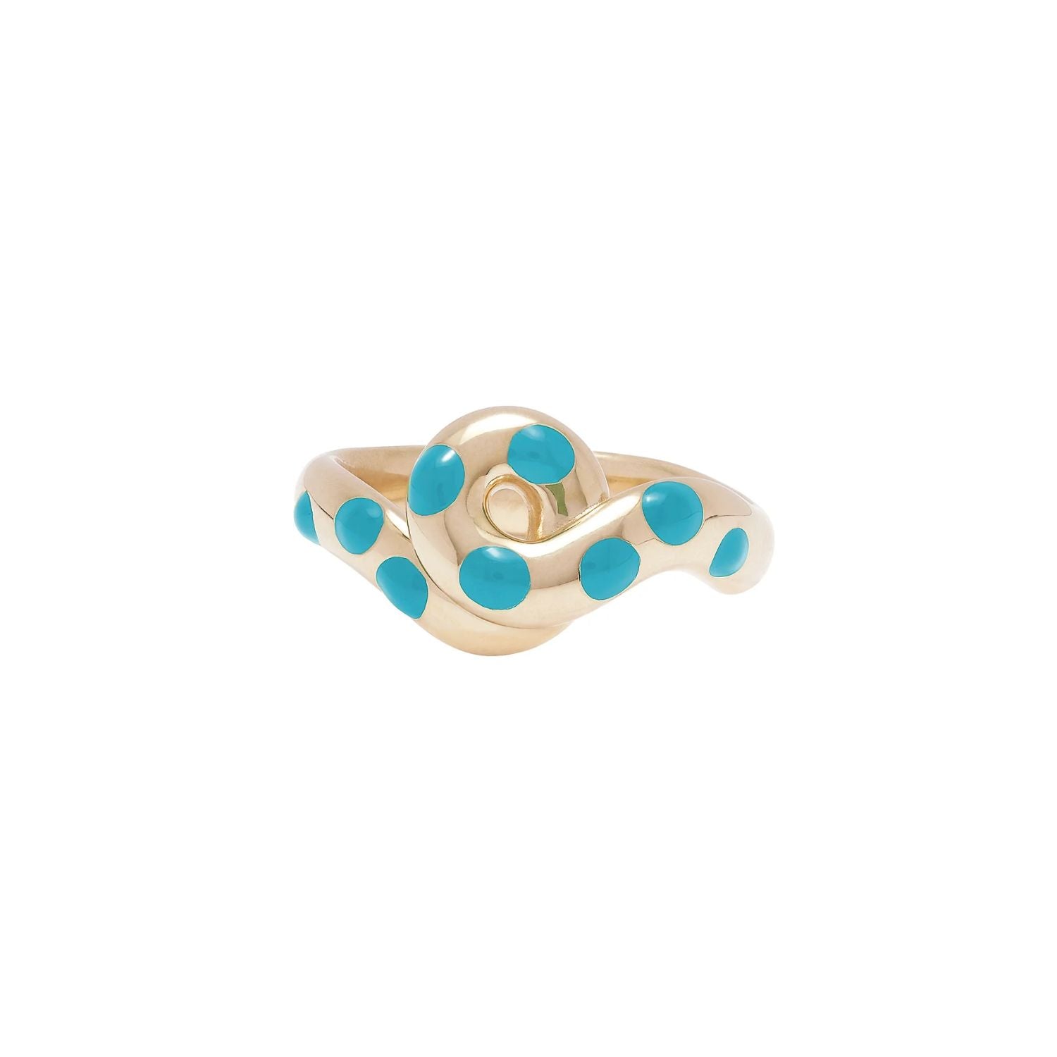 Capri Blue Enamel Maxi Loop Ring - MUSE Shop
