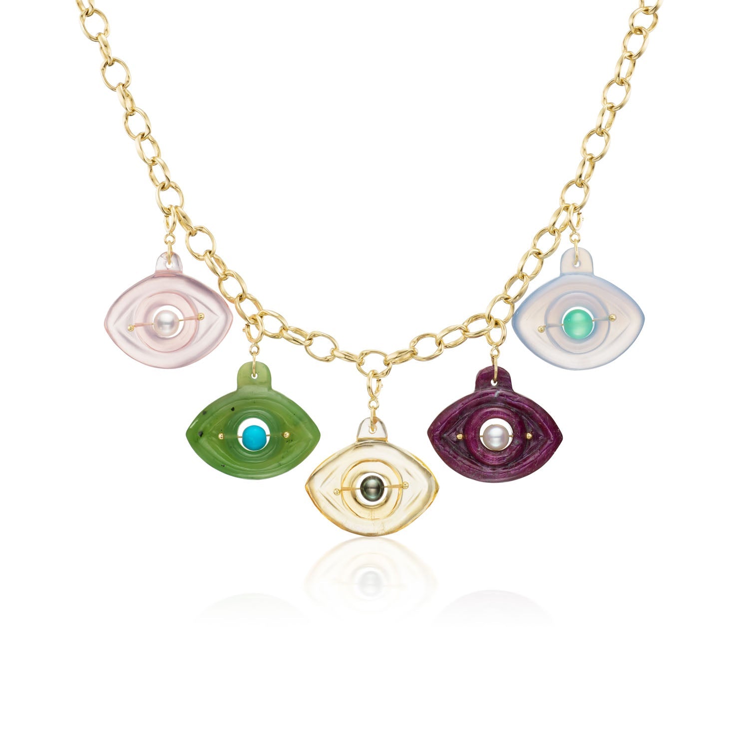 Chalcedony & Chrysoprase Stone Eye Charm - MUSE Shop