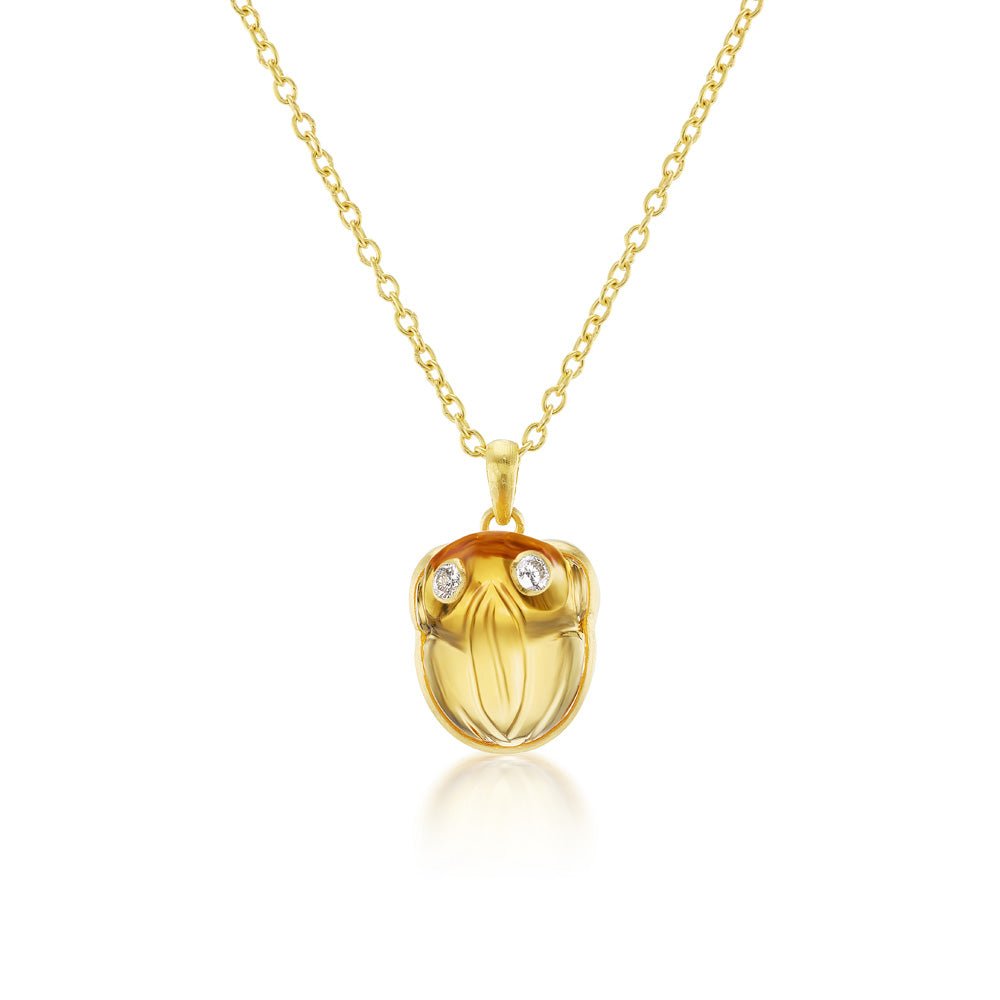 Citrine & Diamond Frog Pendant Necklace - MUSE Shop