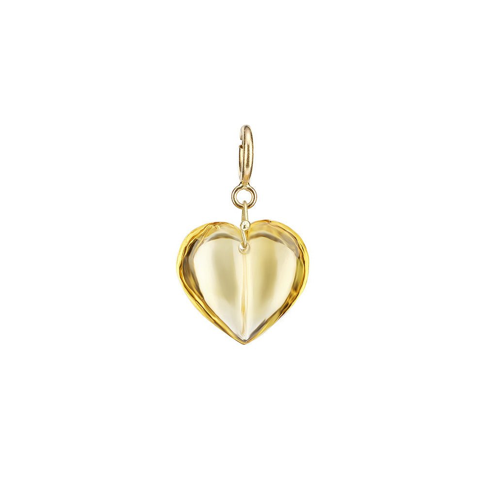 Citrine Mini Split Heart Charm - MUSE Shop